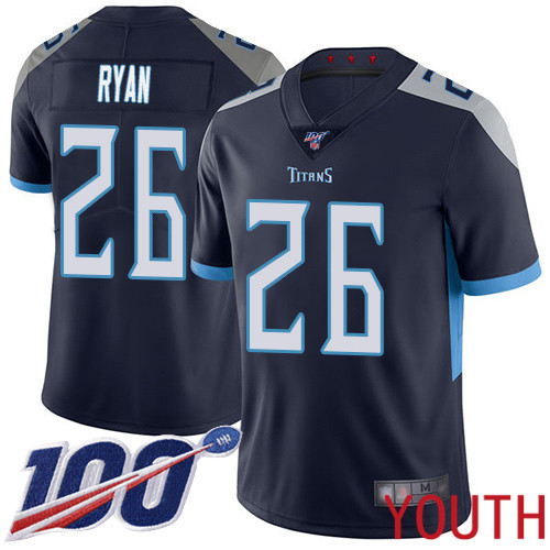Tennessee Titans Limited Navy Blue Youth Logan Ryan Home Jersey NFL Football #26 100th Season Vapor Untouchable->nfl t-shirts->Sports Accessory